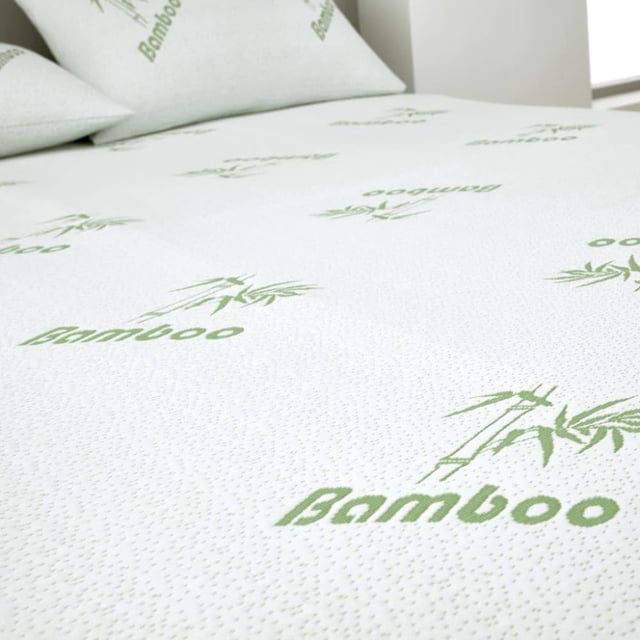 Canadian Linen Bamboo Mattress Pad 54"x80"x18" Fitted Soft Breathable Viscose Bedding Fabric Waterproof Noiseless Non Slip Deep Pocket Protector, Full