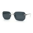 thumbnail image 5 of Luxury Gangster Bevel Rectangle Rimless Jaguar Hinge Showy Sunglasses Silver - Black, 5 of 8