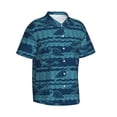 thumbnail image 2 of Uemuo Turtles and Waves Printed Regular Fit Short Sleeve Casual Hawaiian Shirt for Men,Aloha shirt,Tropical shirt,Floral print shirt,Vacation Beach shirt-Medium, 2 of 9