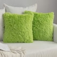 thumbnail image 2 of MIULEE Paquete de 2 Fundas de Almohada de Lujo de Piel sintética Fundas de Almohada de Felpa Decorativas de Invierno de Lujo Fundas de cojín para sofá de Navidad Dormitorio Coche 18x18 Pulgadas Verde, 2 of 4