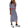 thumbnail image 1 of Conjunto Coordinado PRETTYGARDEN Suéter a Rayas y Falda XXL, 1 of 8