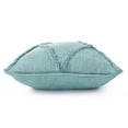 thumbnail image 2 of Ox Bay Sara 20" x 20" Canal Blue Shag Diamond Cotton Adult Decorative Throw Pillow, 2 of 9
