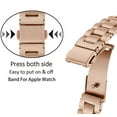 thumbnail image 4 of Kebiory Metal Band Compatible with Apple Watch 38mm 40mm 41mm Suitable for Women Men,Stainless Steel Strap Wristband Bracelet Compatible with Series SE/9/8/7/6/5/4/3/2/1(Rose Gold,38/40/41mm), 4 of 6