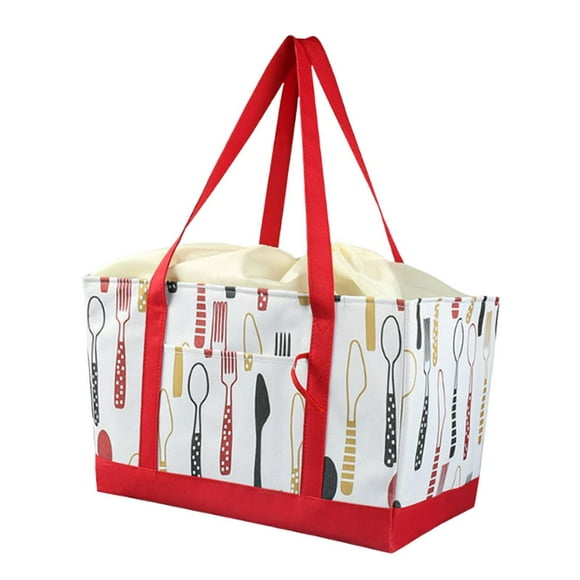Bolsa de transporte con aislamiento para entrega de alimentos, cierre para bebidas, ligera Rojo