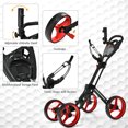 thumbnail image 2 of Gymax 4 Wheels Folding  Golf Push Cart W/ Adjustable Handle Foot Brake Red, 2 of 10