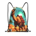 thumbnail image 1 of Fotbe Cool Camel Oasis Vibes Bolsa Mochila con Cordón Estampada, Bolsa de Gimnasio Deportiva, Bolsa Cinch, Bolsa con Cordón para Hombres y Mujeres-Small, 1 of 6