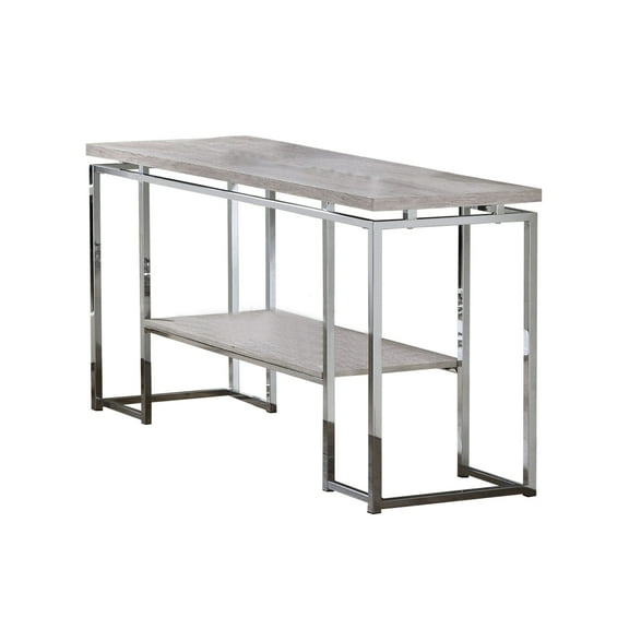 Sofa Table with Rectangular Tabletop and Open Bottom ShelfSilver and Brown - Saltoro Sherpi