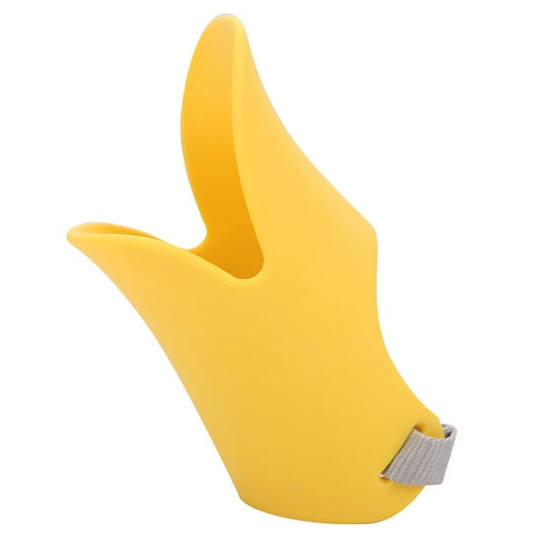 Anti mordedura Forma de boca de pato Cubiertas de boca de perro Máscaras de bozal antillamadas Conjunto de boca de mascota Material de silicona a prueba de mordidas (Amarillo, L)