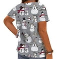 thumbnail image 2 of CLOOCL Short Sleeve T Shirt Women Cute Snowman Printed Oversized Shirt Summer Blouse, 2 of 6