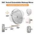 thumbnail image 4 of Espejo de maquillaje FowCye montado en la pared, 8 pulgadas, 1X/10X, cromado, 4 of 7