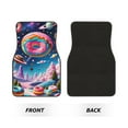 thumbnail image 2 of Honeii Colorful Donut Print Car Foot Mat Four-Piece Set - Front & Rear Universal Car Floor Mats for SUVs, Trucks, Sedans, 2 of 7