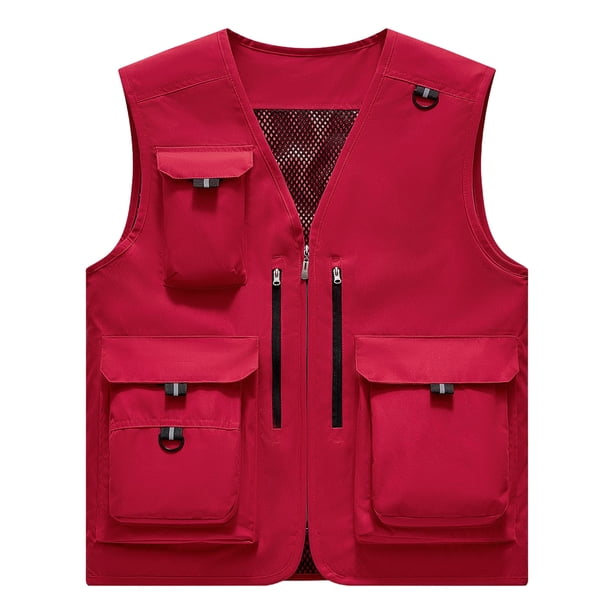 Chaqueta de Hombres Casual Delgado Multi-Bolsillo Seco Rápido Suelto Montaña Al Aire Libre Abrigo Deportivo, Chaqueta Traje para Hombres