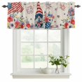 thumbnail image 2 of 2 Pack Valances for Windows, 4th of July Window Valances for Living Room/Bedroom/Bathroom, Retro Patriotic Gnomes Flowers Flag Firework Light Filtering Kitchen Curtain Valance 60"W x18" L, 2 of 9