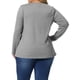 thumbnail image 3 of Blusas de mujer de tallas grandes Agnes Orinda, camisetas de manga larga con cuello acanalado y recogido, blusas sueltas y casuales, 4X gris, 3 of 6