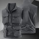 thumbnail image 2 of Chaleco deportivo de color liso para hombre: prenda de trabajo ligera sin mangas con bolsillos, estilo informal para todas las estaciones, 2 of 8