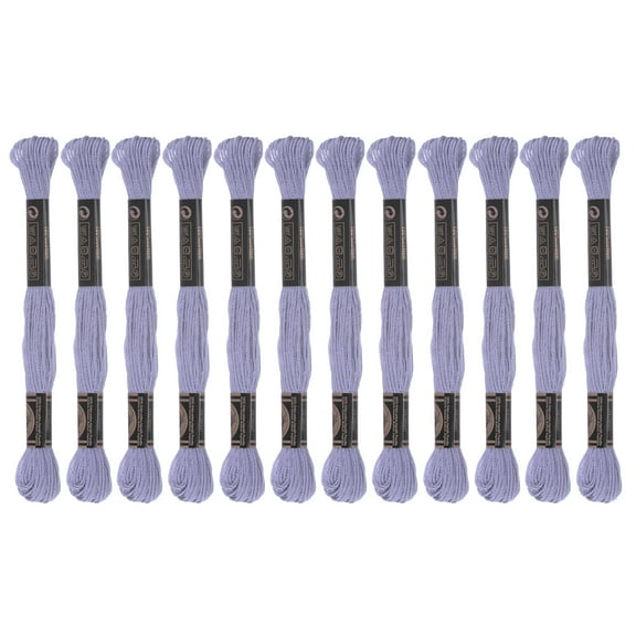 12 Skeins Embroidery Floss 8.75yds(8m) Egyptian Cotton Cross Stitch Thread, Light Purple