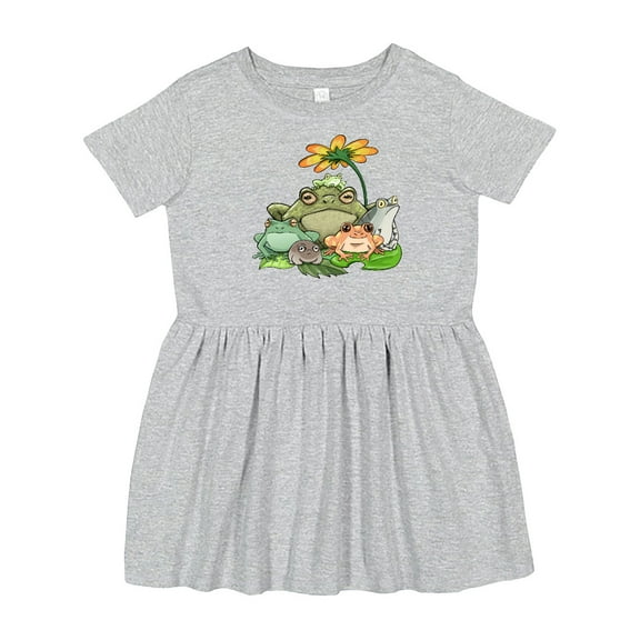 Inktastic Cute Group of Frogs Girls Toddler Dress