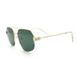 thumbnail image 6 of Mens Luxury Half Rim Metal Frame Rectangular Euro Fashion Sunglasses Gold - Green, 6 of 7