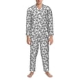 thumbnail image 3 of Naloa Snake Men’s Pajamas Set - Long Sleeve Button Down Sleep Shirt and Pajama Bottoms Sleepwear Set-Medium, 3 of 7