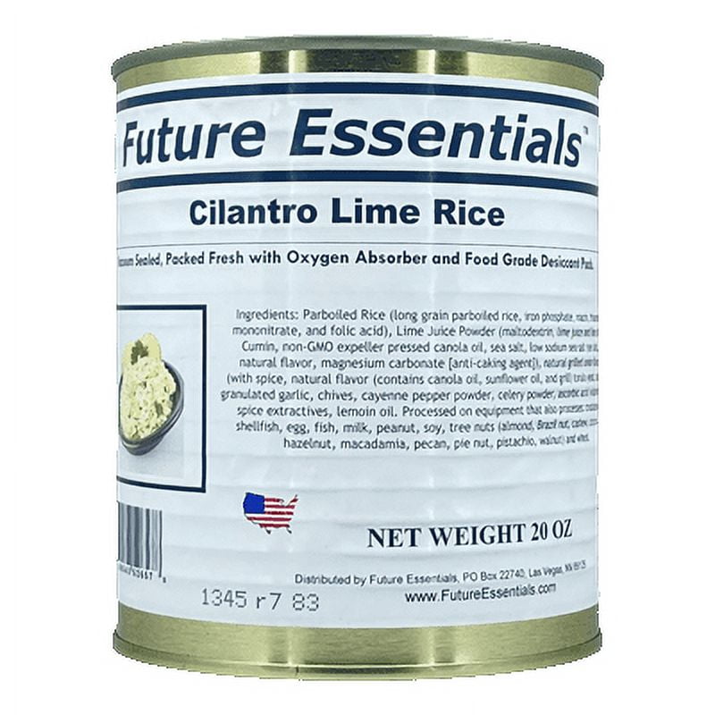 Future Essentials Freeze Dried  10 Years+ Long Shelf Life Emergency Camping Food Cilantro Lime Rice 20oz Can - 12 Cans ✅