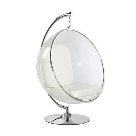 Fine Mod Imports Bubble Hanging Chair with White Cushion ...