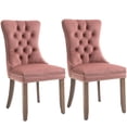 thumbnail image 2 of Pink Tufted Velvet Upholstered Chair Set of 2 for Dining Room, Bedroom, Living Room, 2 of 8