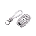 thumbnail image 1 of sweethay Funda portátil para llave de coche, soporte de almacenamiento, organizador de llavero de diamantes de imitación con decoración de cordón, Teléfono y Comunicación Blanco, 1 of 6