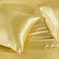 thumbnail image 3 of Home Soft Things Silky Satin 4 Piece Bed Sheet Set - Gold - Queen, 3 of 9