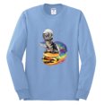 thumbnail image 2 of Funny Graphic Astronaut Cat in Space on Cheeseburger | Mens Cat Lover Long Sleeve T-Shirt, Light Blue, 3XL, 2 of 3
