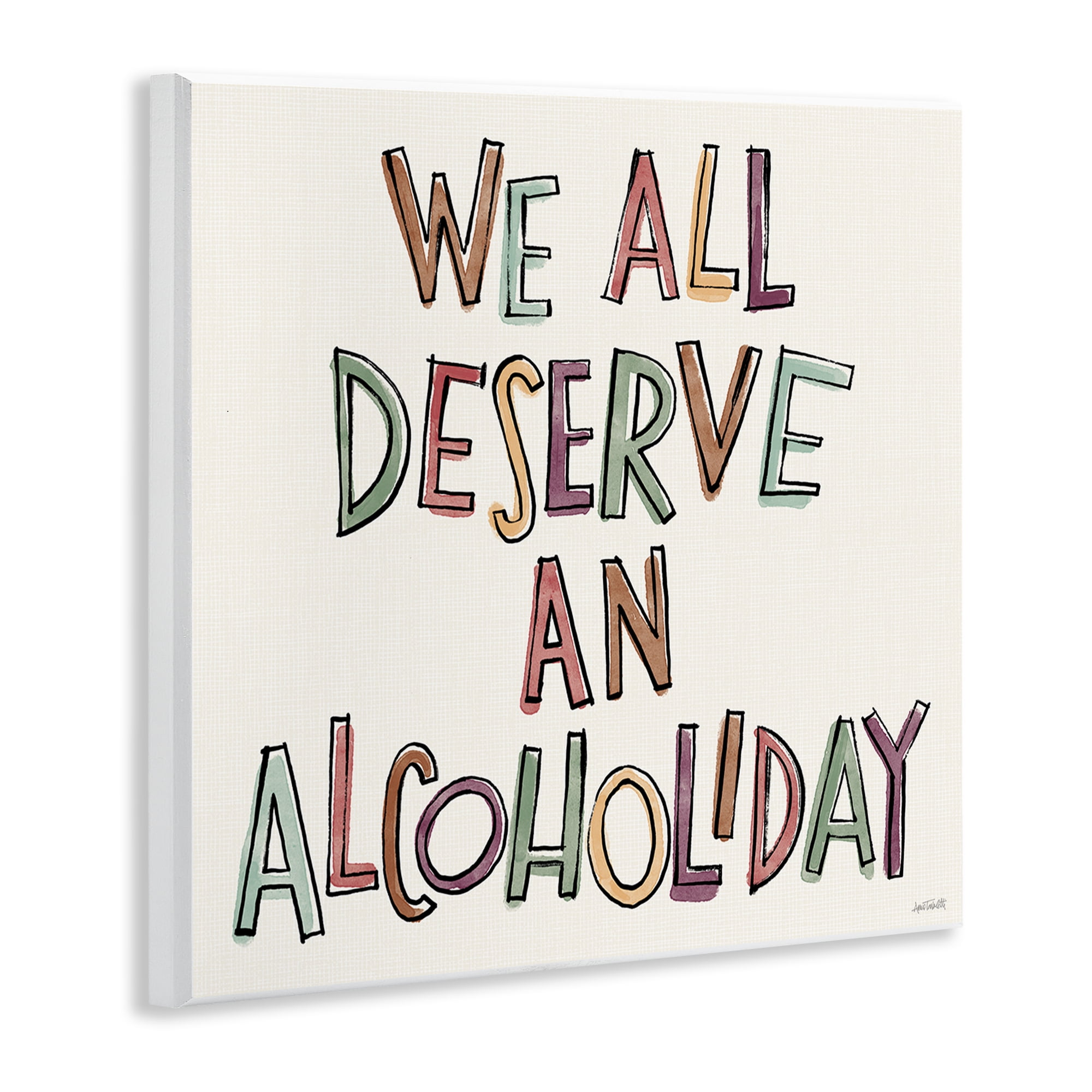 Stupell Industries Alcoholiday Funny Phrase Food & Beverage Painting Unframed Art Print Wall Art, 12 x 12