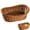 Brown, variant on Woven Rattan-Style Serving Tray - Small Stackable Plastic Wicker Basket for Breads, Pastries, Snacks & Organization - Food-Safe Design for Kitchen, Dining, Outdoor & Picnics