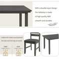 thumbnail image 5 of 6 Piece Dining Table Set with 4 Chairs and Bench, Wooden Dining Set for Kitchen, Dining Room, Gray, 5 of 8