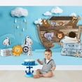 thumbnail image 2 of Noahs Ark Baby Shower Backdrop Photography Cartoon Cute Wild Safari Animals Woodland Zoo Birthday Background for Kids Newborn Children Party Decorations Banner Photo Booth Props Supplies, 2 of 5