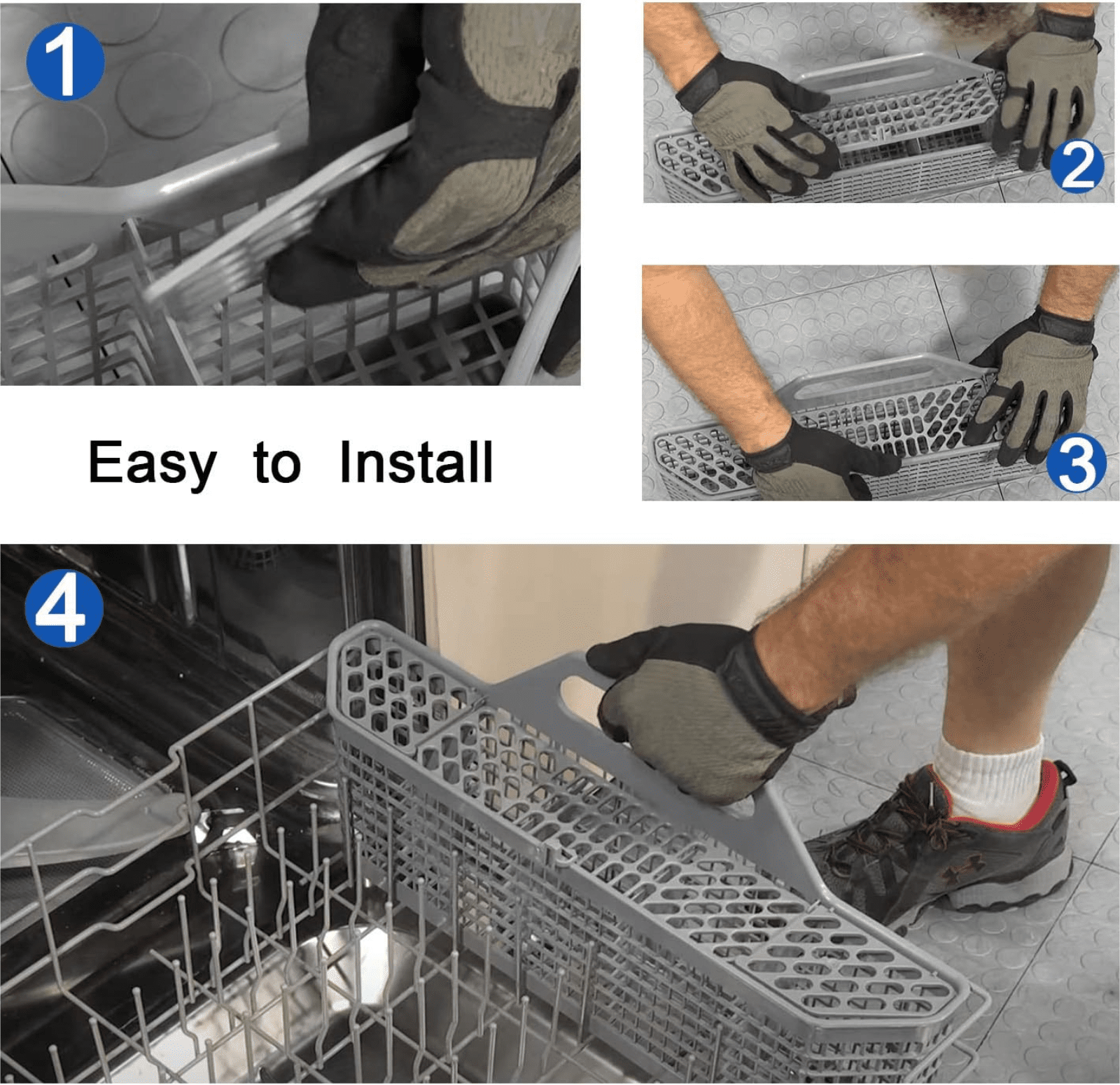 FRTDNE Universal Dishwasher Silverware Basket,for GE Dishwasher,Compatible with Part No. WD28X10128, EA959351, WD28X10132, PS959351, WD28X10127, AH959351, WP8562043