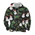 thumbnail image 1 of Sudadera con capucha para hombre, informal, con cordón, estampado navideño, deportiva, blusa de poliéster, 1 of 4