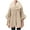Khaki, variant on Women's Faux Fur Collar Poncho Coat, Wool-Blend Oversized Cape, Warm Thickened Mid-Length Loose Cardigan for Winter, Plus Size & Daily Wear Black Free Size