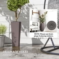 thumbnail image 5 of Outsunny 23.6 Inch Tall Planters for Outdoor Plants, Set of 2 Plastic Flower Pots with Drainage Holes, Brown, 5 of 9