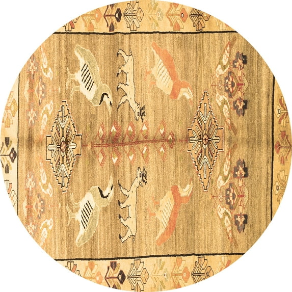 Ahgly Company Indoor Round Persian Brown Traditional Area Rugs, 6' Round