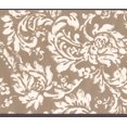 thumbnail image 1 of Modern White Floral Pattern Brown Damask Wallpaper Border Vintage Design, Roll 15' x 6'', 1 of 3