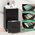 thumbnail image 3 of Glyxxen 2 Drawer File Cabinet with Lock, Metal Vertical Filing Storage Cabinet for Home Office, Fit Letter/A4/Legal Size File, Black, 3 of 10