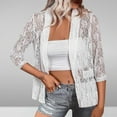 thumbnail image 1 of Cárdigan de moda para mujer, cuello alto, manga larga, informal, camiseta, blusa lisa, traje de encaje, cárdigan, abrigo para mujer, 1 of 9