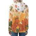 thumbnail image 2 of Renewold Cozy Women Hoodie Zip Up Sweatshirt Fall Fallen Leaves Maple Daily Wear Clothing Jacket Coat Breathable Thanksgiving Crewneck Workout Tracksuit Size XL, 2 of 6