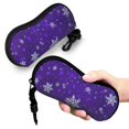 thumbnail image 5 of Zufioo Dark Purple Snowflakes Print Sunglasses Case Tactical Zipper Sunglasses Carrying Case for Men Women, 5 of 6