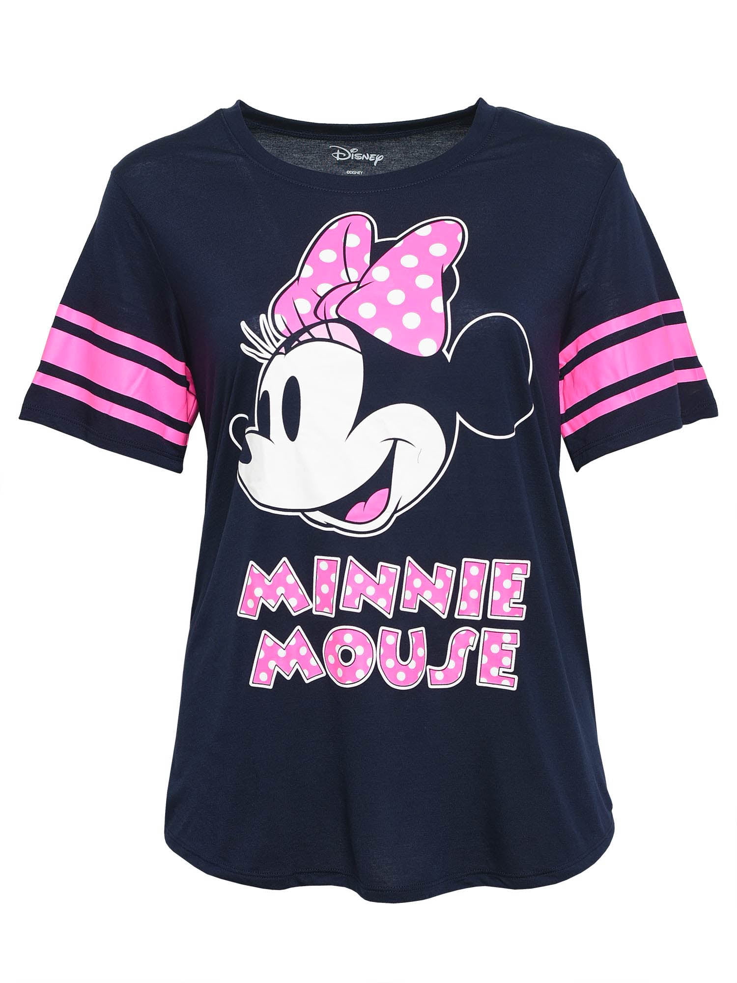 Disney Juniors Women Plus Size Minnie Mouse Athletic T Shirt Navy Walmart Com Walmart Com