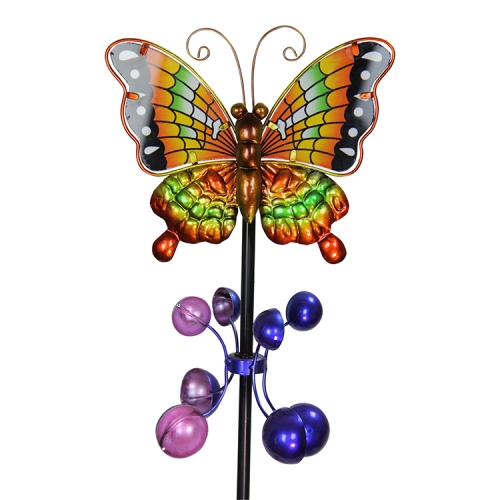 Exhart Butterfly Wind Spinner Garden Stake, 9 by 38 Inches