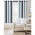 thumbnail image 2 of Blue Aqua Striped Blackout Curtains for Bedroom Living Room Darkening Curtains 90 Inch Farmhouse Stripe Art Black Out Window Curtain Privacy Insulated Window Treatment Grommet Drapes 52"x90"x2, 2 of 9