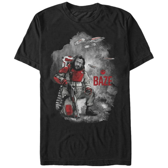 Men's Star Wars Rogue One Baze Repeater Cannon Graphic Tee Black 5X Large