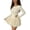 Beige, variant on Women's Long Sleeve Ruched Corset Mini Dress, Ruffle Layered Hem Short Dress for Casual Outings Date Night & Party Wear, Coffee