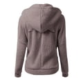 thumbnail image 4 of Women Cute Cat Ear Fleece Hoodies Zipper Fuzzy Sherpa Jackets Long Sleeve Casual Cozy Warm Winter Coat Outwear, 4 of 4