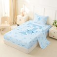 thumbnail image 2 of Erosebridal Girls T Personalized Initial Twin Sheet Sets 3pcs,Teens Kawaii Blue Bowknot Bedding, 2 of 5